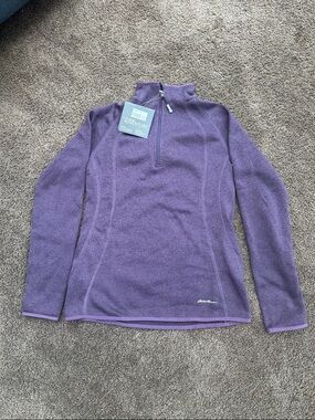 Eddie Bauer purple 1/4-zip Fleece Pullover